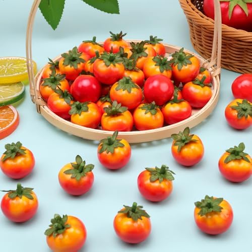 Gresorth 40pcs Mini Artificial Tomato Decorations - 35cm