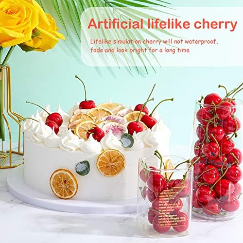 Skylety 80 pcs Artificial Cherry Decorations