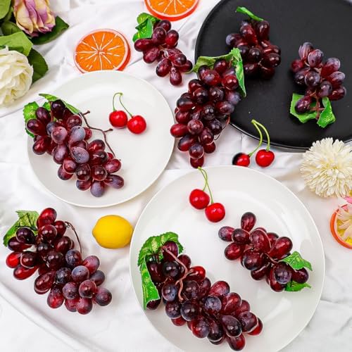 8 Bunches Purple Faux Grapes - Greek Party Decor