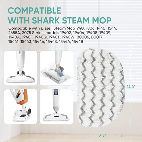 BIHARNT 6 Pack Steam Mop Replacement Pads for Bissell Powerfresh Models