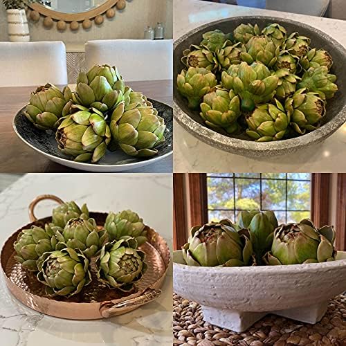 GiftYou 3-Pack Large Green Faux Artichokes