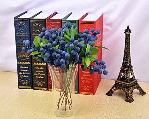 Distinctive Style Artificial Blueberries 4 Piece Lifelike Decor