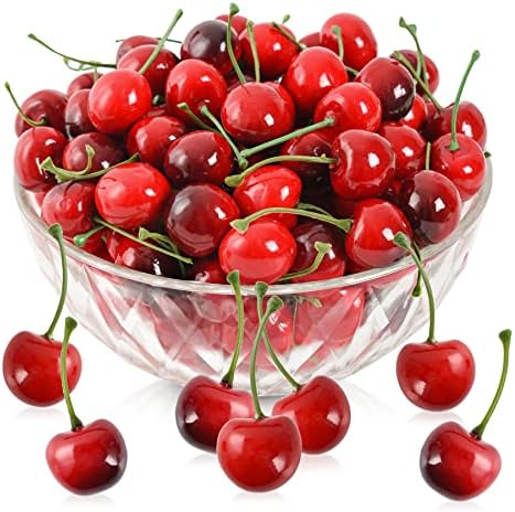 LUEYAO Artificial Cherry Fruit Decorations 100 PCS