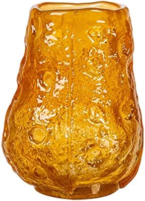 Creative Co-Op Organic Shaped Glass Candle Holder Orange Vase