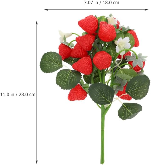 DECHOUS 2Pcs Artificial Strawberry Flower Bouquet