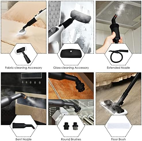 COSTWAY Handheld Steam Cleaner with 17 Pieces 350ml Tank 1400W Grey