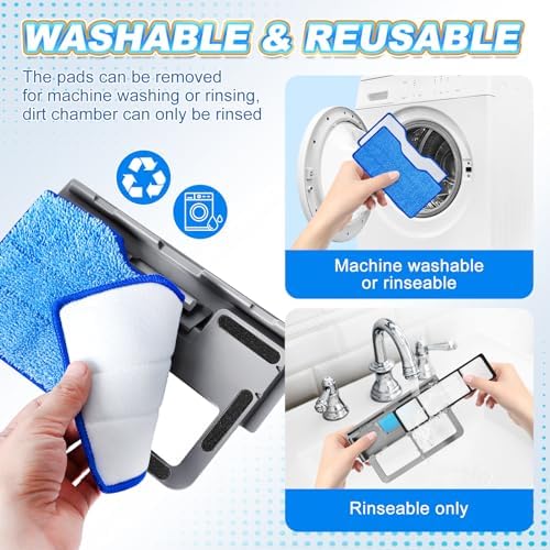 KEEPOW Reusable Mop Pads Refills for Shark VACMOP