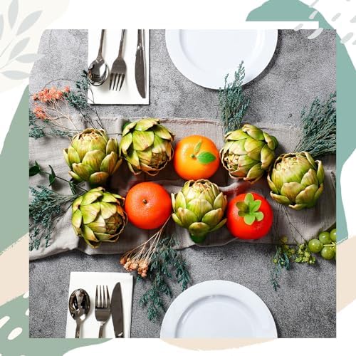 Timgle 6 Pcs Large Green Artificial Artichokes Decor