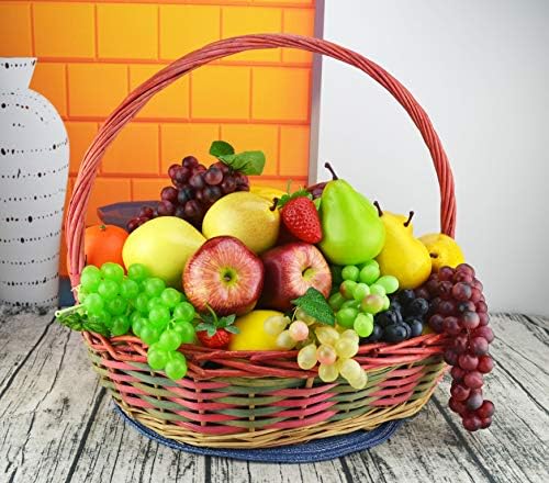JEDFORE 12 Pcs Lifelike Fake Green Pears Artificial Fruit Set