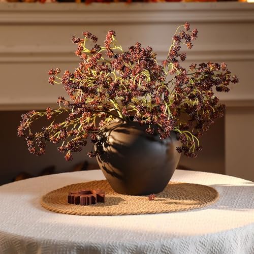 6 Pcs Fall Artificial Soft Plum Sedum Berry Stem Decor