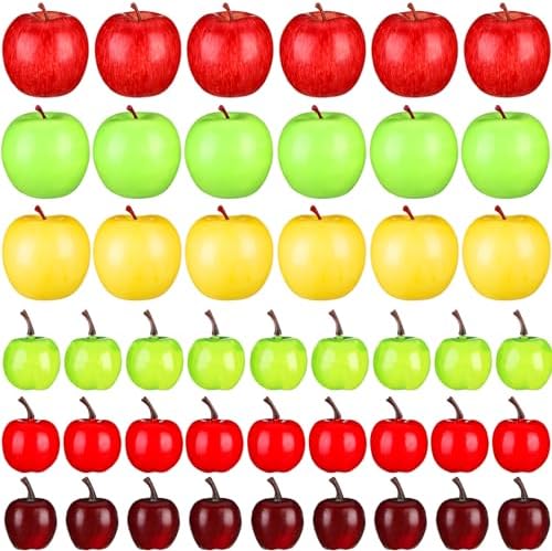 Zeyune 99 Pcs Realistic Fake Apples Mix 6 Styles