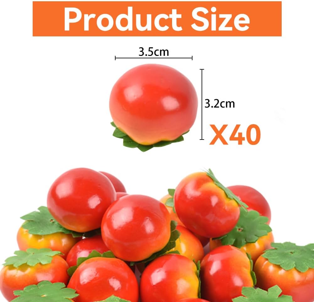 Mini Artificial Tomato 40PCS for Home Kitchen Decor
