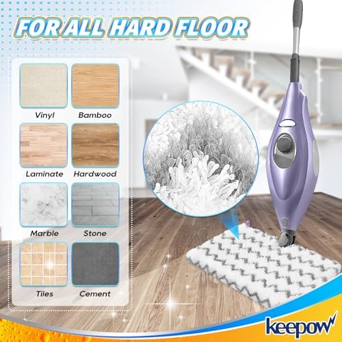 KEEPOW Steam Mop Replacement Microfiber Pads for Shark Models