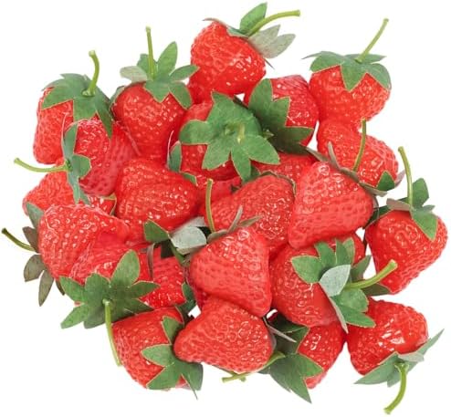 VIDELLY Artificial Strawberries for Decor and Party Use