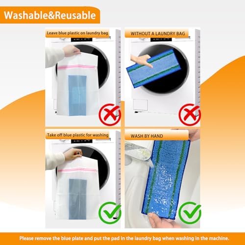 Upgraded Washable Mop Pads for iRobot Braava M6 - Reusable and Detachable