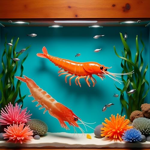 Realistic Red Artificial Shrimp Decorations