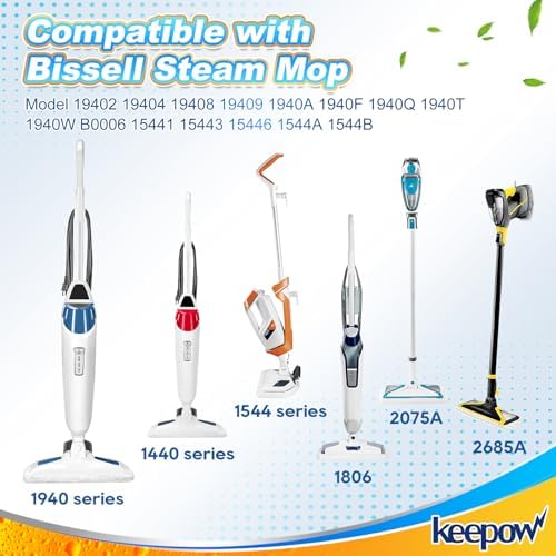 KEEPOW 5 Pack Steam Mop Pads for Bissell PowerFresh 1940 Series