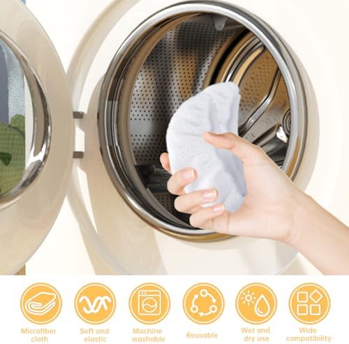 Loyanger Steam Mop Replacement Pads 4pcs White Microfiber Covers