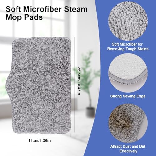 6 Pack Microfiber Steam Mop Pads for ScrubWiz Series