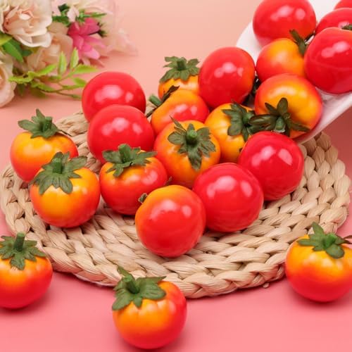 Gresorth 40pcs Mini Artificial Tomato Decorations - 35cm