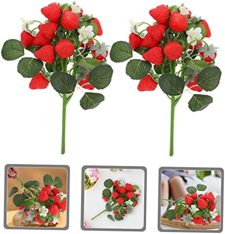 Garneck 2 Pcs Artificial Strawberry Picks for Home Decor