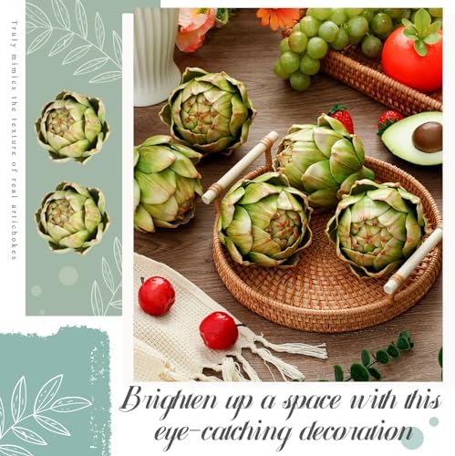 Timgle 6 Pcs Large Green Artificial Artichokes Decor