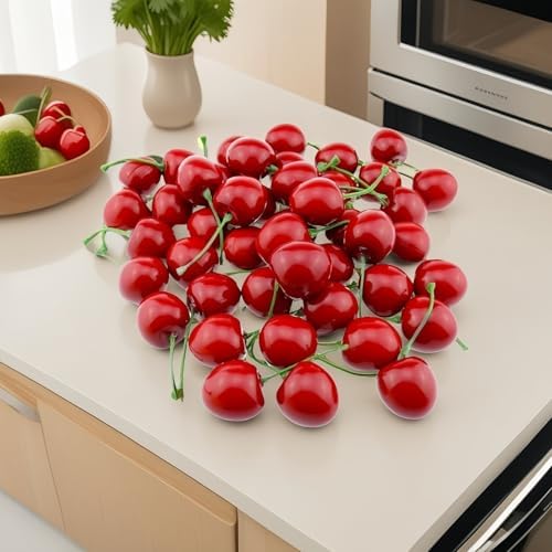 20PCS Realistic Artificial Cherries for Decor