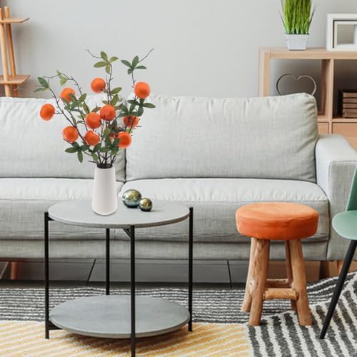 Woration 4PCS Artificial Orange Branches with Fruit