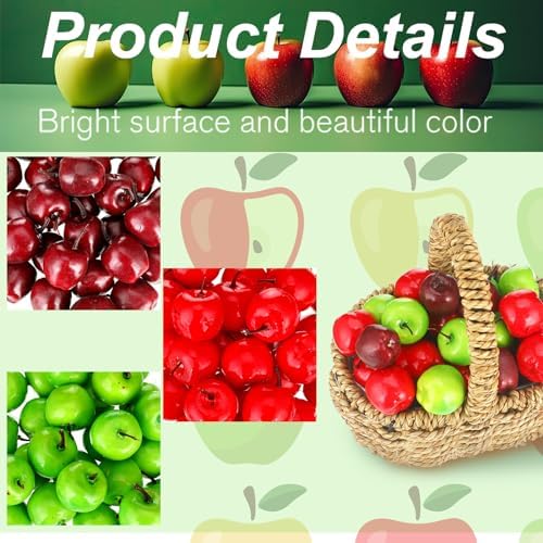 Zeyune 99 Pcs Realistic Fake Apples Mix 6 Styles