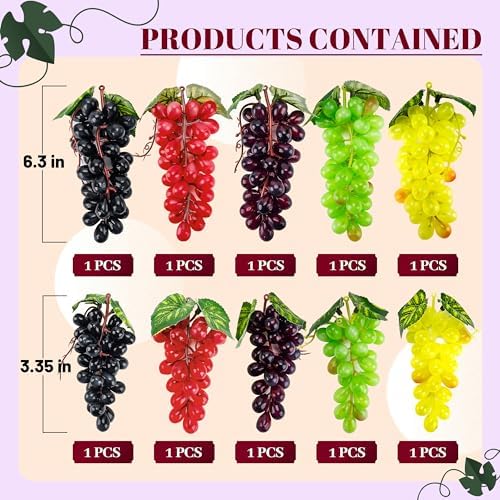 Toopify 10 Bunches Artificial Grapes Decor