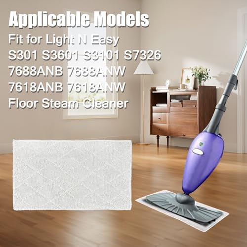 Planially Light N Easy Steam Mop Pads 8 Pack Replacement Reusable