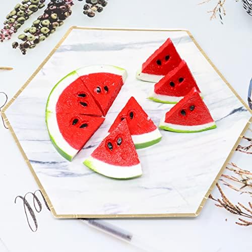 Honbay 8PCS Fake Watermelon Slices Plastic Artificial Fruit Decor