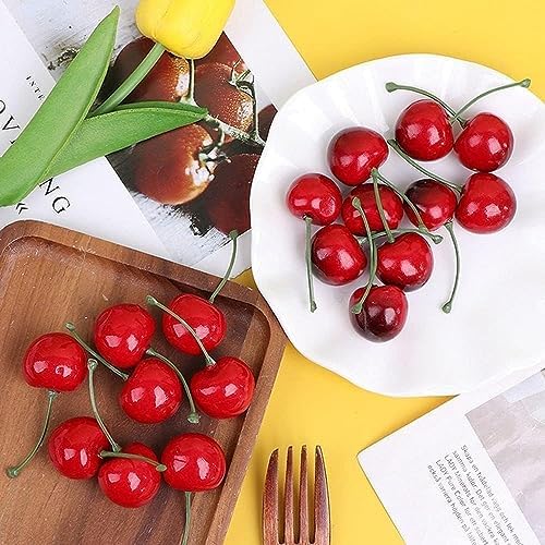 20Pcs Red Artificial Cherries Decor 1