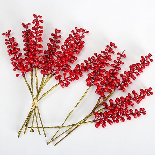 Marooma Simulated Berry Branches 12 Pcs Artificial Decor