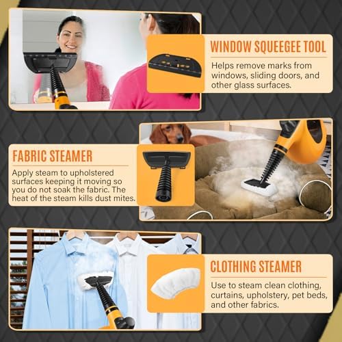 NelMist Handheld Steam Cleaner with 11 Attachments