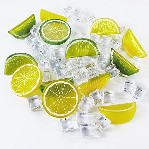 60PCS Artificial Lemon Slices Blocks and Fake Ice Cubes 1