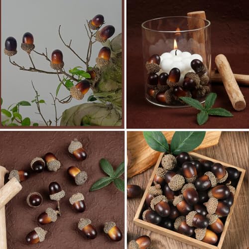 50Pcs Artificial Acorns Lifelike Decor for DIY Crafts