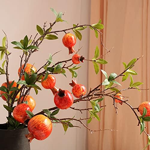 Belupai 3PCS Artificial Pomegranate Flower Stem Red