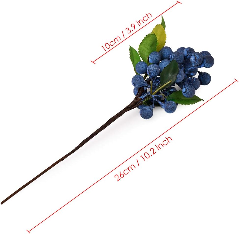 Distinctive Style Artificial Blueberries 4 Piece Lifelike Decor