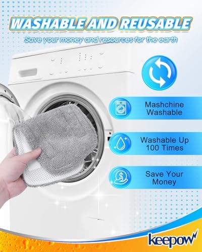 KEEPOW Steam Mop Pads for GF-6610B 3 Pack Reusable Microfiber