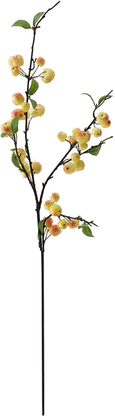 Wnvivi 2pcs 41 Inch Artificial Apple Stems Yellow