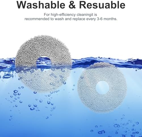 4 Pcs Microfiber Mop Pads for Roomba and Dreame Robots