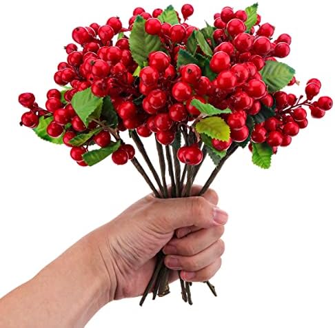 Crimson Red Artificial Berries 3 Pack for Decor
