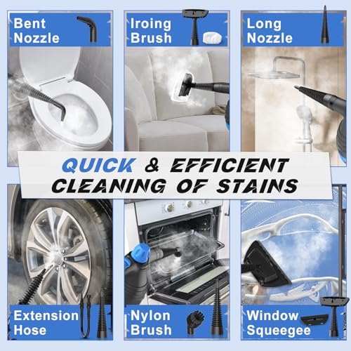 MiKoSoRu Handheld Steam Cleaner with 9pcs Accessories
