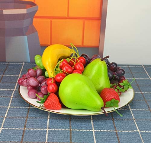 JEDFORE 12 Pcs Lifelike Fake Green Pears Artificial Fruit Set
