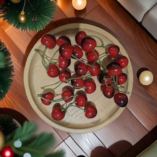 20PCS Realistic Artificial Cherries for Decor