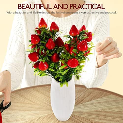 3pcs Artificial Strawberry Branch for Home Wedding Decor