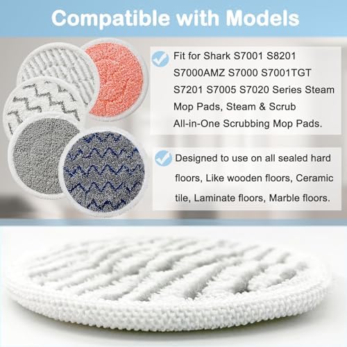 12 Pack S7001 Replacement Steam Mop Pads for Shark Models