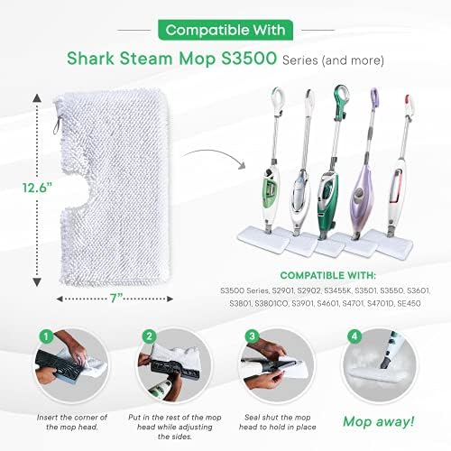 Turbo Microfiber Steam Mop Replacement Pads 4 Pack