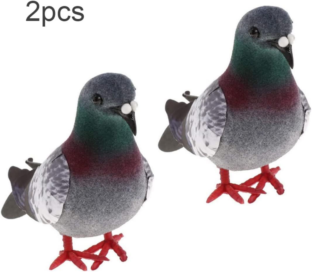 Artificial Foam Bird Lifelike Feathered Doves Ornament 2PCS